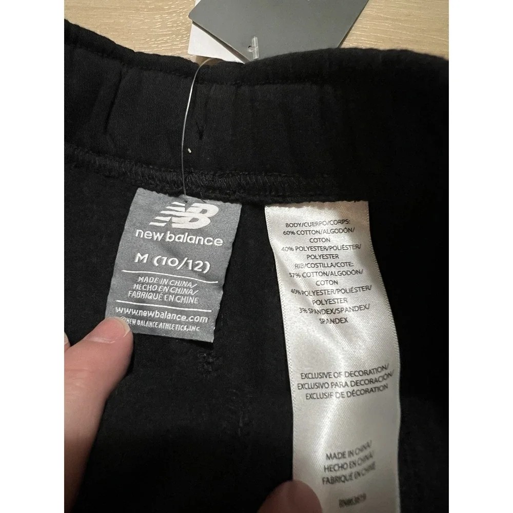 New‎ Balance Boys Black Cargo Shorts M 10/12 Elastic Waist Joggers